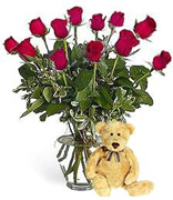 Roses and Teddy Bear a perfect combination for your special occassion, We understand that VIP occassion it means VIP flowers arrangement and Terra Flowers offers the best with this cute and elegant roses arrangement